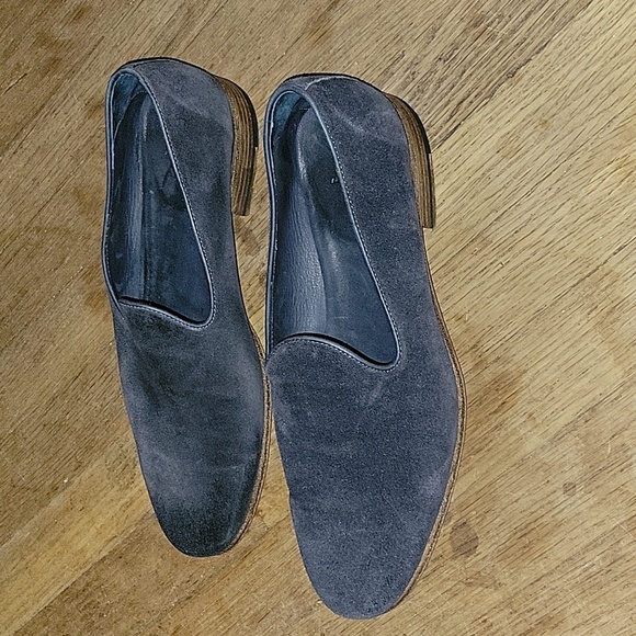 N.D.C. Hand-made in Italy Velvet Bowler Loafer Suede Leather Designer 45/12 Blue main image 3